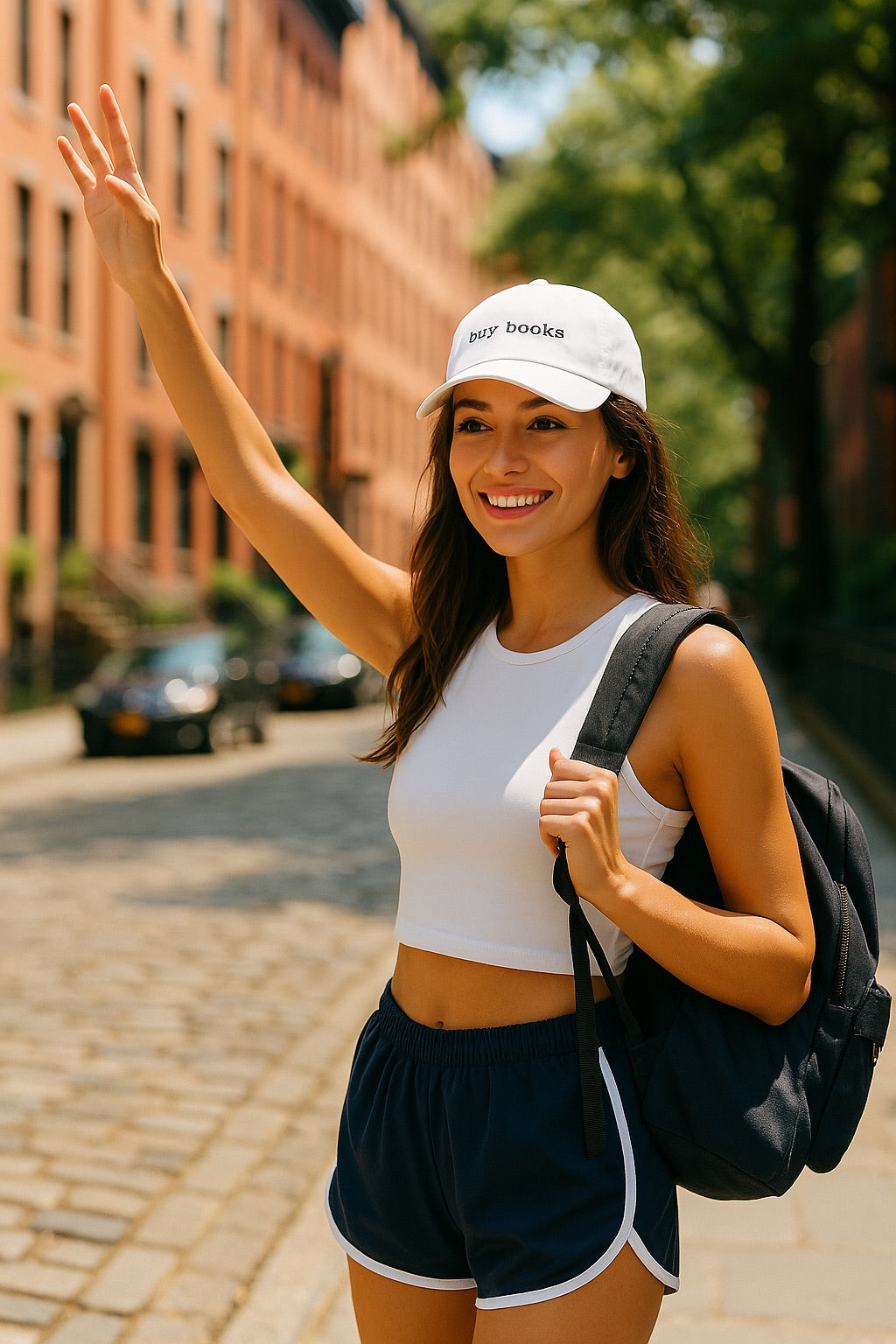 Buy Books - white baseball hat