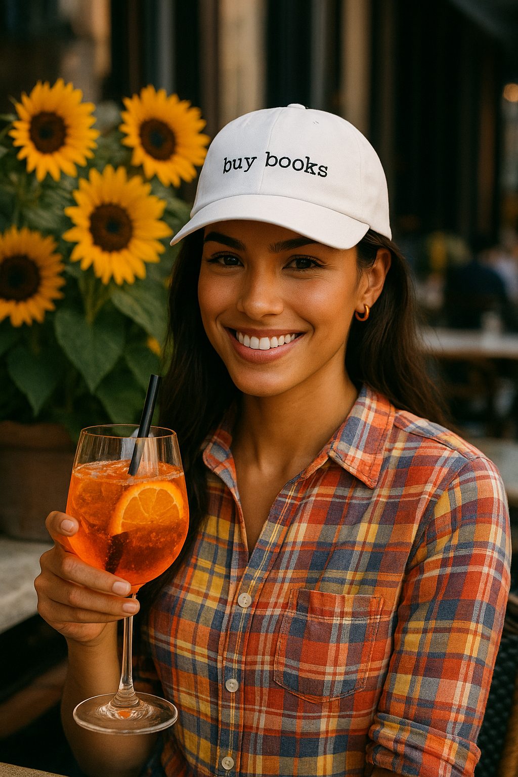 Buy Books - white baseball hat