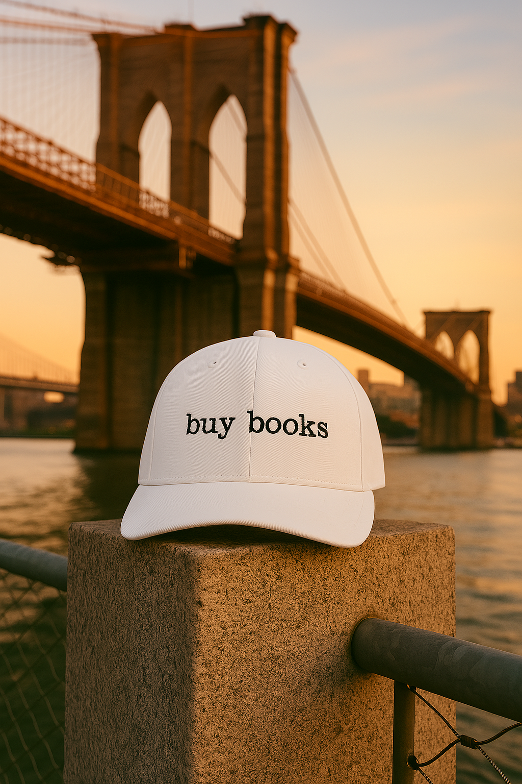 Buy Books - white baseball hat